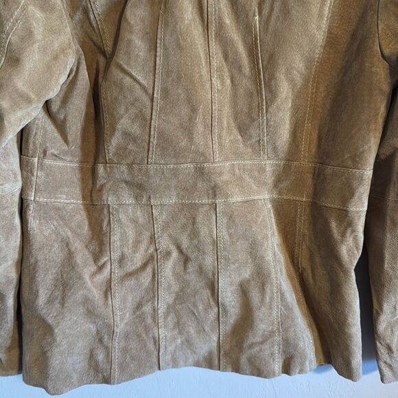 Vtg Wilsons Leather Women's Tan Brown Suede Blazer jacket size large cute 90s - Picture 8 of 10